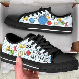 personalized custom class paper study pattern low top shoes for teachers 1