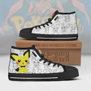 pichu high top canvas shoes custom pokemon anime sneakers1 3UCYk