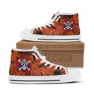 portgas d ace high top canvas shoes one piece anime mixed manga style1 fTet3
