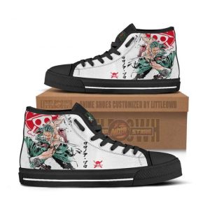 roronoa zoro high top canvas shoes one piece anime mixed manga style1 eeRI6