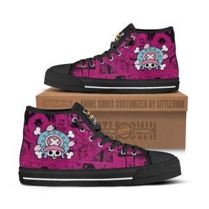 tony tony chopper jolly roger high top canvas shoes one piece anime mixed manga style1 SfBue
