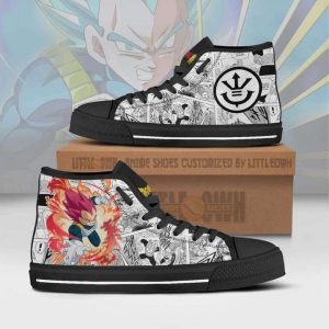 vegeta super saiyan god high top canvas shoes custom dragon ball anime mixed manga style1 GKdpb