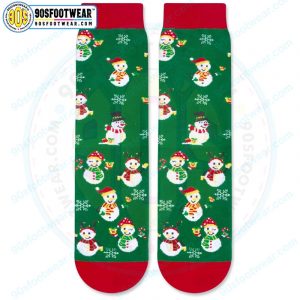 Chillin-With-The-Snowmies-Funny-Christmas-Holiday-Socks-3