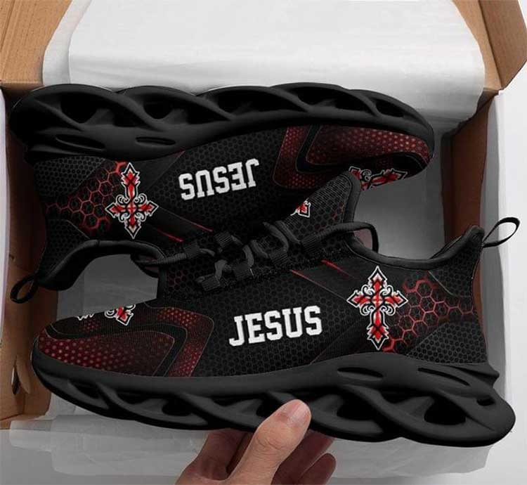 Jesus Christian Vintage Cross JESUS Metal Style Clunky Sneakers